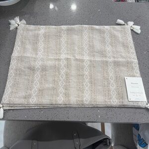 Threshold Neutral Woven Placemat with Tassel Detail